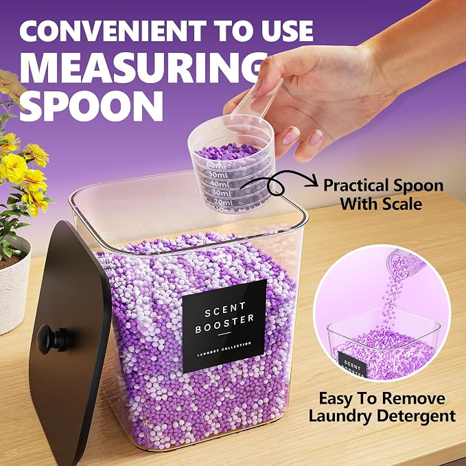 4 Pack Laundry Pods Container, Large Detergent Powder Storage Containers Black - Image 3