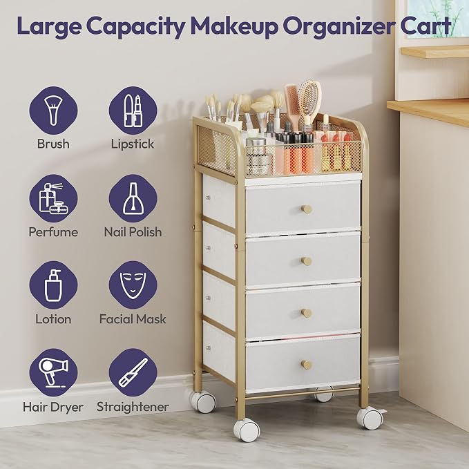 SWTYMIKI Rolling Makeup Organizer Cart - Image 7