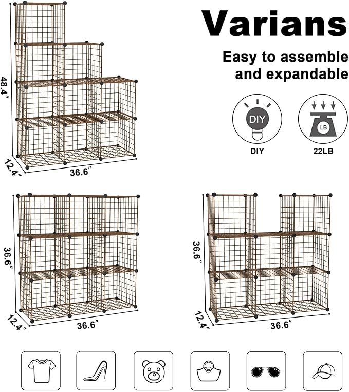 C&AHOME Wire Cube Storage, 9 - Image 3