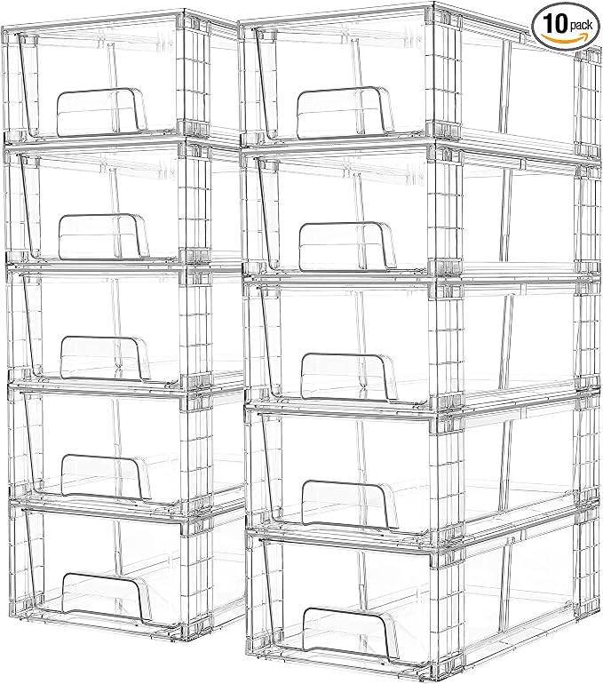 Vtopmart 10 Pack Stackable Storage Drawers, Easily Assemble Containers by Vtopmart