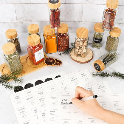 4 oz Glass Spice Jars with Bamboo Lids, 16 Pack Spice Bottles | 120ml Seasoning - Image 6