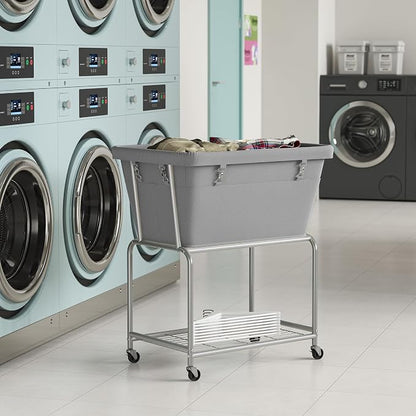 ELYKEN Laundry Cart with Wheels, Rolling Laundry Hamper with Removable Bag and - Image 9