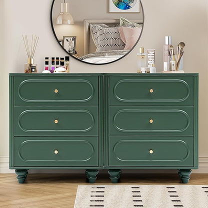 3 Drawer Fluted Dresser for Bedroom Set of 2, Mid Century Modern Chest of - Image 3
