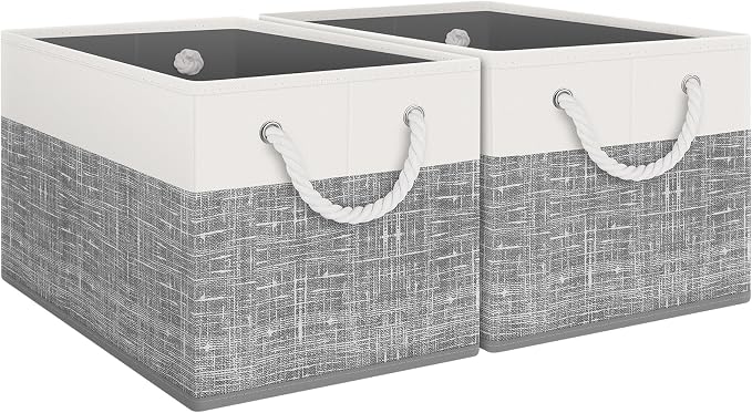 Storage Bins 2-Pack, Foldable Storage Baskets by Fabtotes