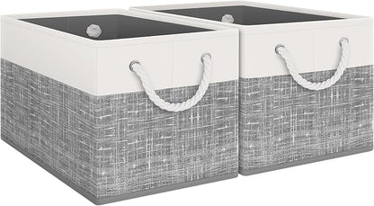 Storage Bins 2-Pack, Foldable Storage Baskets by Fabtotes