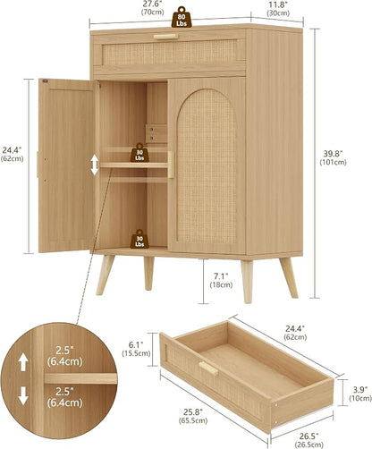 Keehusux Rattan Storage Cabinet - Image 2