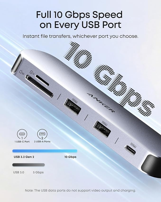 Anker Nano Laptop Docking Station Dual Monitor, 8-in-1 USB C Dock - Image 6
