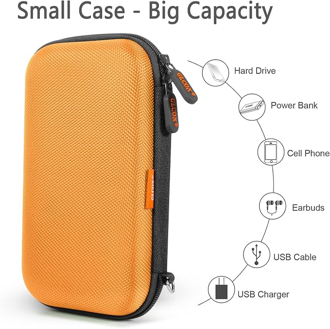 Orange Shockproof Hard EVA Carrying Case Travel Pouch - Image 2