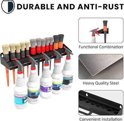UNITEDPOWER Brush and Trigger Bottle Holder, Wall Mount Storage Rack Organizer - Image 3