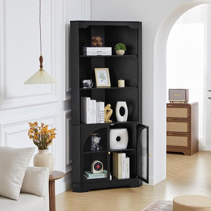 Mid-Century Modern 70" H Tall Coner Storage Cabinet - Image 6