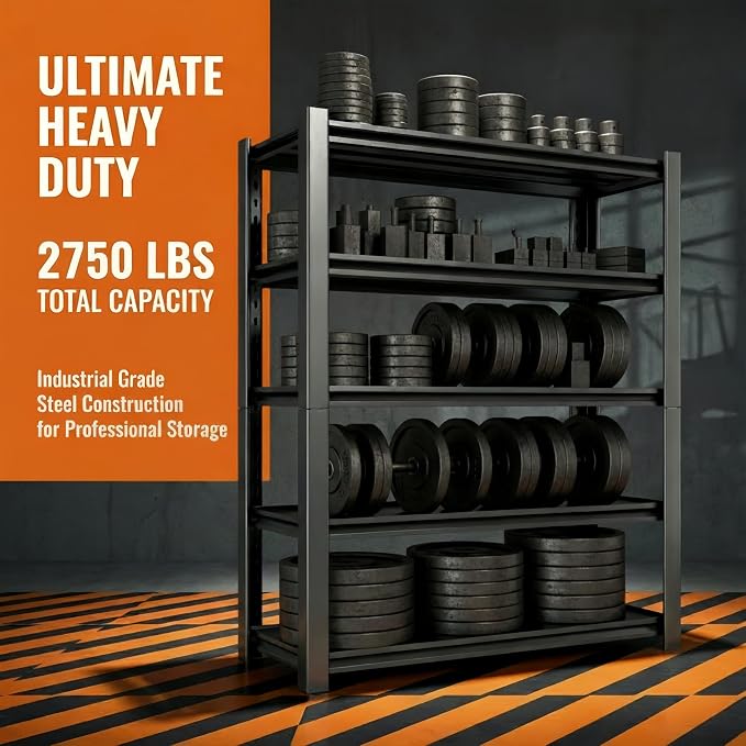 2750 LBS Heavy Duty Garage Shelving, Adjustable Boltless Steel Storage Rack - Image 3