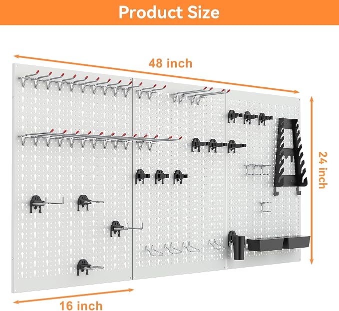 WALMANN Metal Pegboard Tool Organizer Boards - Image 3