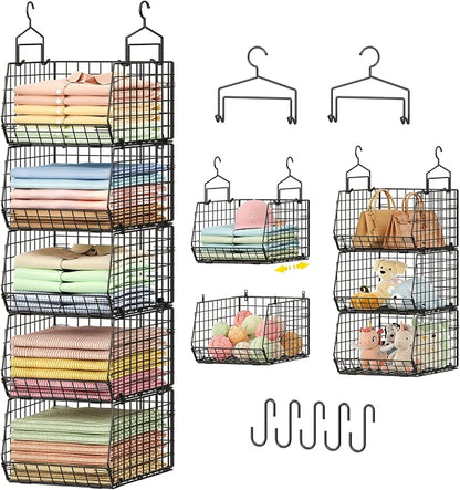 Capacity Upgrade Edition Deeper 4'' 5 Tier Foldable Hanging Closet Organizer by X-cosrack