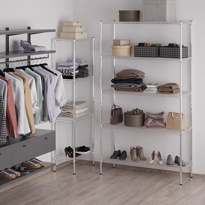 18" Deep x 48" Wide x 86" Height Wire Shelving Kit | 5-Tier | NSF Commercial - Image 5