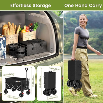 Blomoba Collapsible Wagon Cart, 150L Foldable Wagon - Image 3
