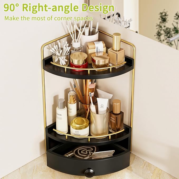 2-Tier Corner Bathroom Counter Organizer - Image 5