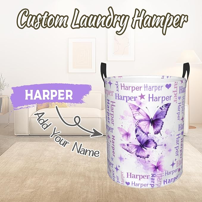 Custom Name Laundry Hamper, Personalized Laundry Baskets - Image 2