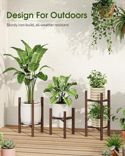 3 Pack Plant Stand Indoor Adjustable, Metal Modern Indoor Plant Stand, Heavy - Image 9