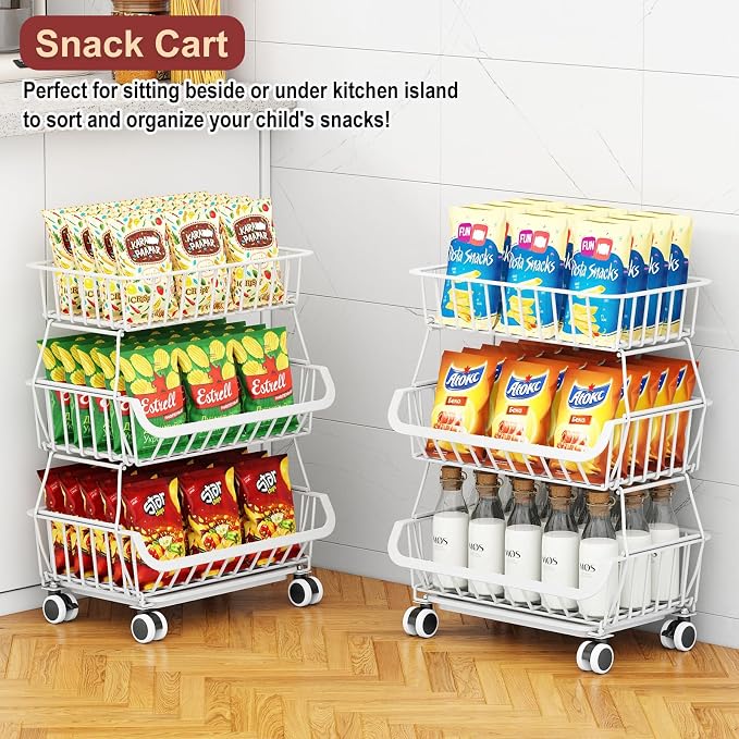 3-Tier Rolling Pantry Cart - Image 5