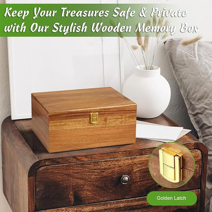 DRASTAR Wooden Keepsake Box, Large Acacia Storage Memory Box - Image 6