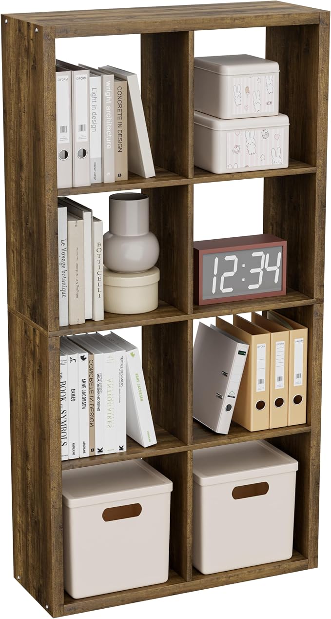Cube Storage Organizer Bookcase, Decorative 11 inch Open Back Cubical Shelf by VDNEND