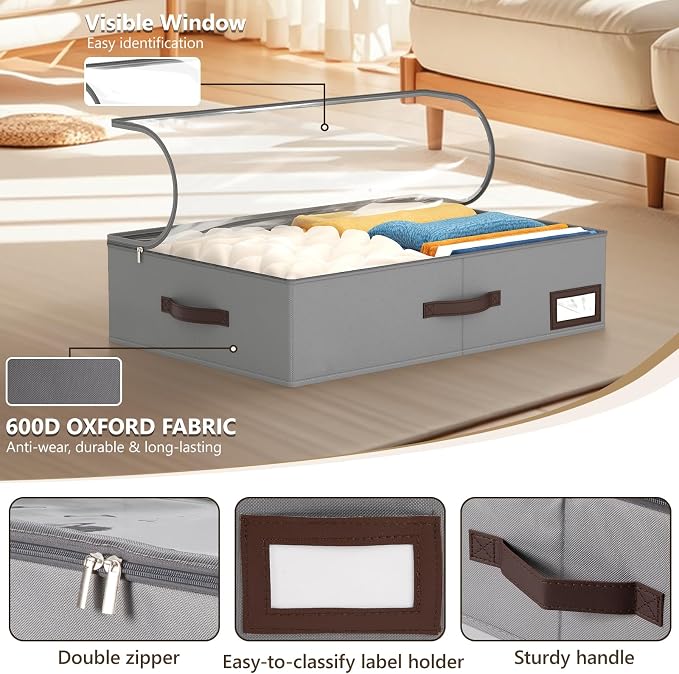 OIAHOMY 2 Pack Under Bed Storage - Image 4
