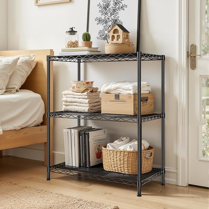 450LBS Storage Shelves 3 Tier Metal Shelving Unit Adjustable Wire Shelving - Image 6