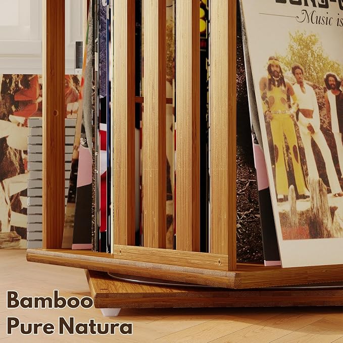 XIMN 360° Rotating Bamboo CD/DVD Shelf - Image 8
