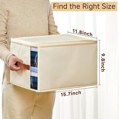Clothes Storage Bins with Sturdy Frames, Foldable Fabric Clothing Organizer Box - Image 2