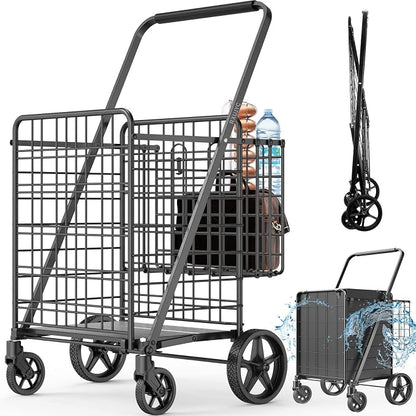 450lbs Capacity Shopping Cart, Upgrade Huge Grocery Cart on Wheels | Heavy Duty - Image 8