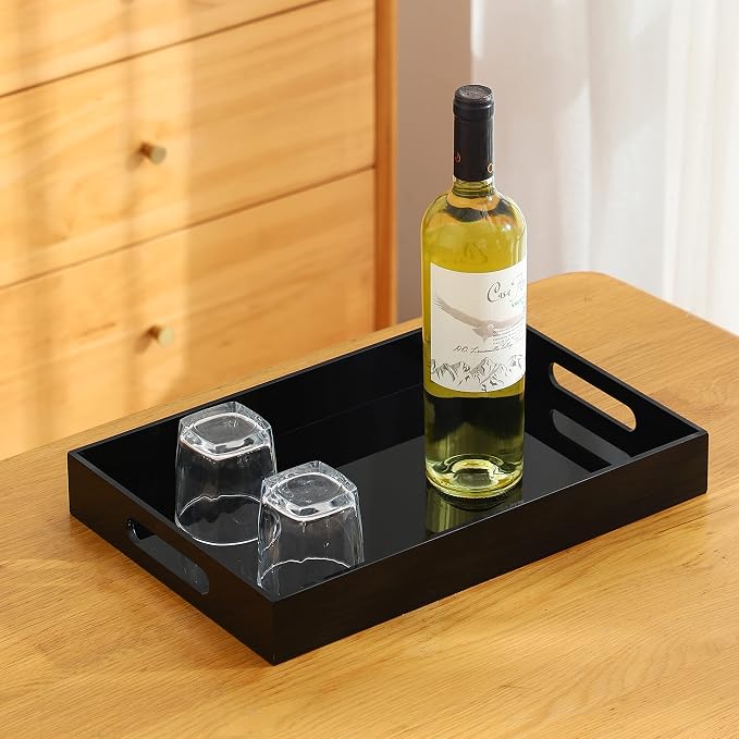 Black Oversize Acrylic Serving Tray - Image 6