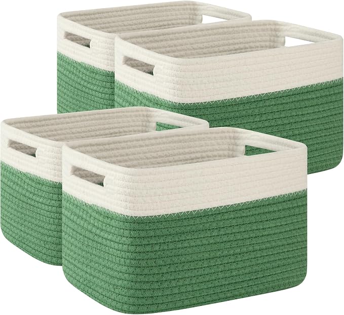 OIAHOMY 4 Pack Storage Baskets for Organizing, Basket for Shelves by MasterofSpaceOptimization