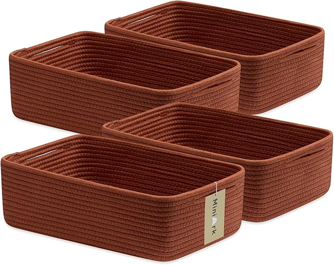 Large Shallow Organizing Baskets 15x11x5.1 Inches by MiniArkStorageBasketsHome
