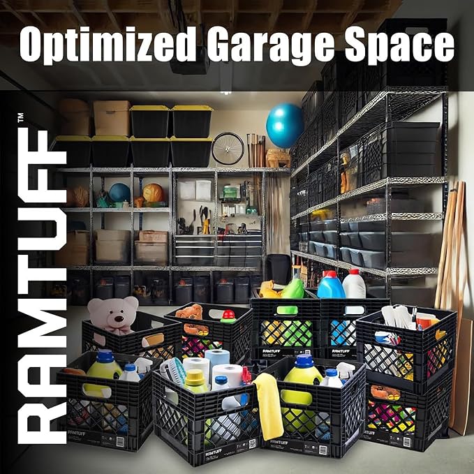 Ramtuff 1 Pack Storage Milk Crate, Durable Plastic Home Organizers, Stackable - Image 6