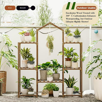 Bamworld Plant Stand Indoor Hanging Plant Shelf Outdoor Large Plant Rack - Image 2