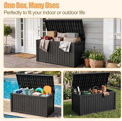 230 Gallon Outdoor Storage Box, Large Resin Deck Box, Waterproof Lockable - Image 5