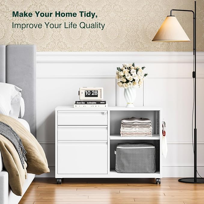 3 Drawer Metal File Cabinet - Image 8