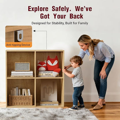Book Shelf, Wooden Cube Storage Organizer - Image 4