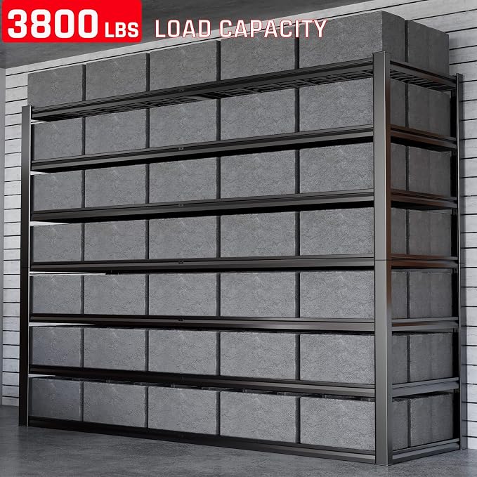 7 Tier Garage Shelving Heavy Duty, Commercial Metal Shelves - Image 4