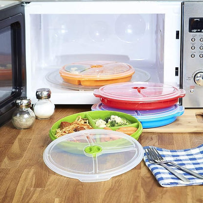 3 pack- Microwave Food Storage Travel Tray Containers - Image 3