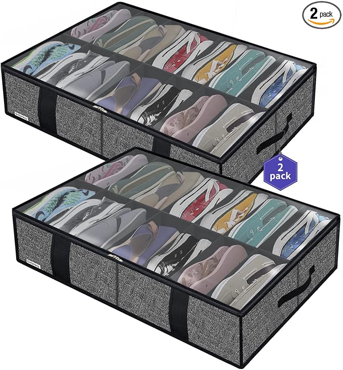 Onlyeasy 2 Pack Under Bed Shoe Storage Organizers by Onlyeasy