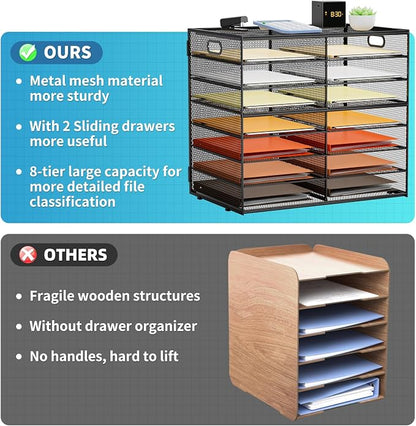 Marbrasse 8 Tier Desktop Literature Organizer, Mesh Paper Organizer Desk - Image 4