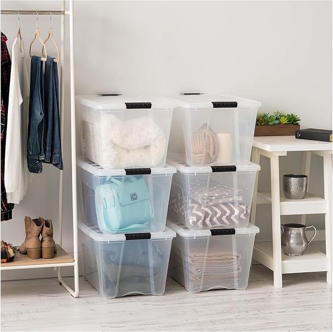 IRIS USA 54 Qt Stackable Plastic Storage Bins - Image 5