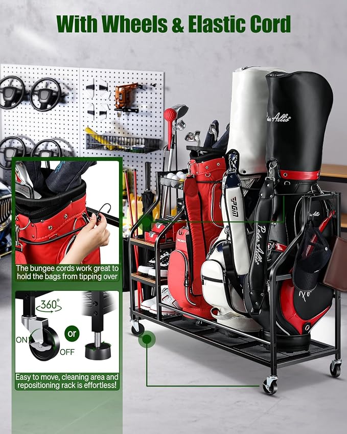 Golf Bags Storage Garage Organizer- Golf Bag Stand - Image 4