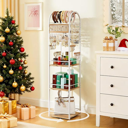 Jewelry Organizer Stand, 360° Rotating Floor Jewelry Holder by DGWJSU