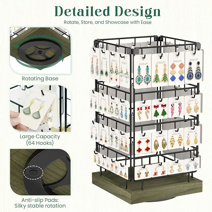 EsLuker.ly Rotating Earring Display Holder Stand - Image 3