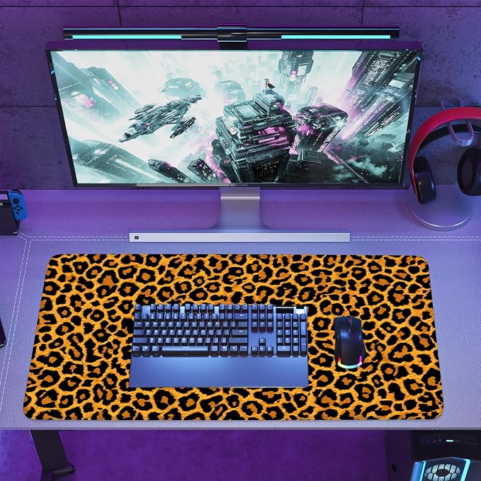 Leopard Print Mouse Pad – Large Extended Desk Mat 35.43 x 15.75 in – Bold - Image 8