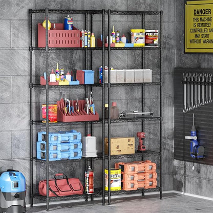 6 Tier Adjustable Storage Shelves, Heavy Duty Metal Utility Shelf 900LBS - Image 2