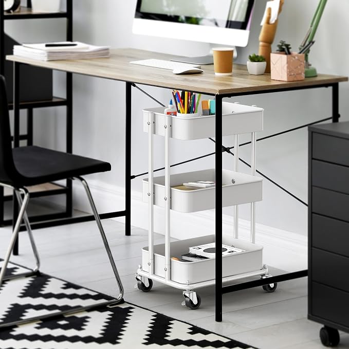 Simple Houseware 3-Tier Compact Utility Rolling Cart, Low 24” Height Fits Under - Image 8
