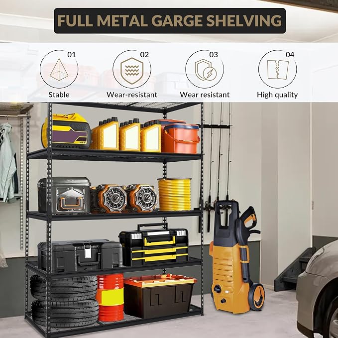 GarveeTech Heavy Duty Garage Shelving Unit, 60 in L x 24 in W x 78 in H - Image 4
